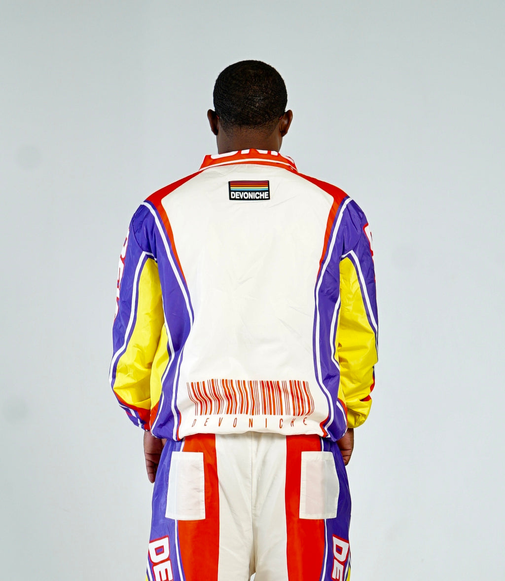 Devoniche Studio "90s Vintage Windbreaker Jacket (Cream)"