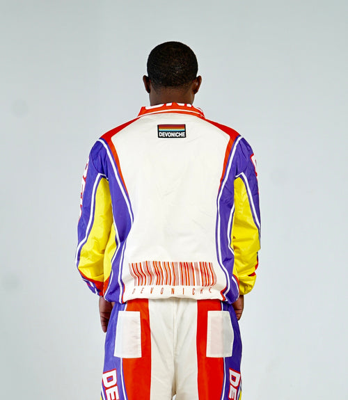 Devoniche Studio "90s Vintage Windbreaker Jacket (Cream)"