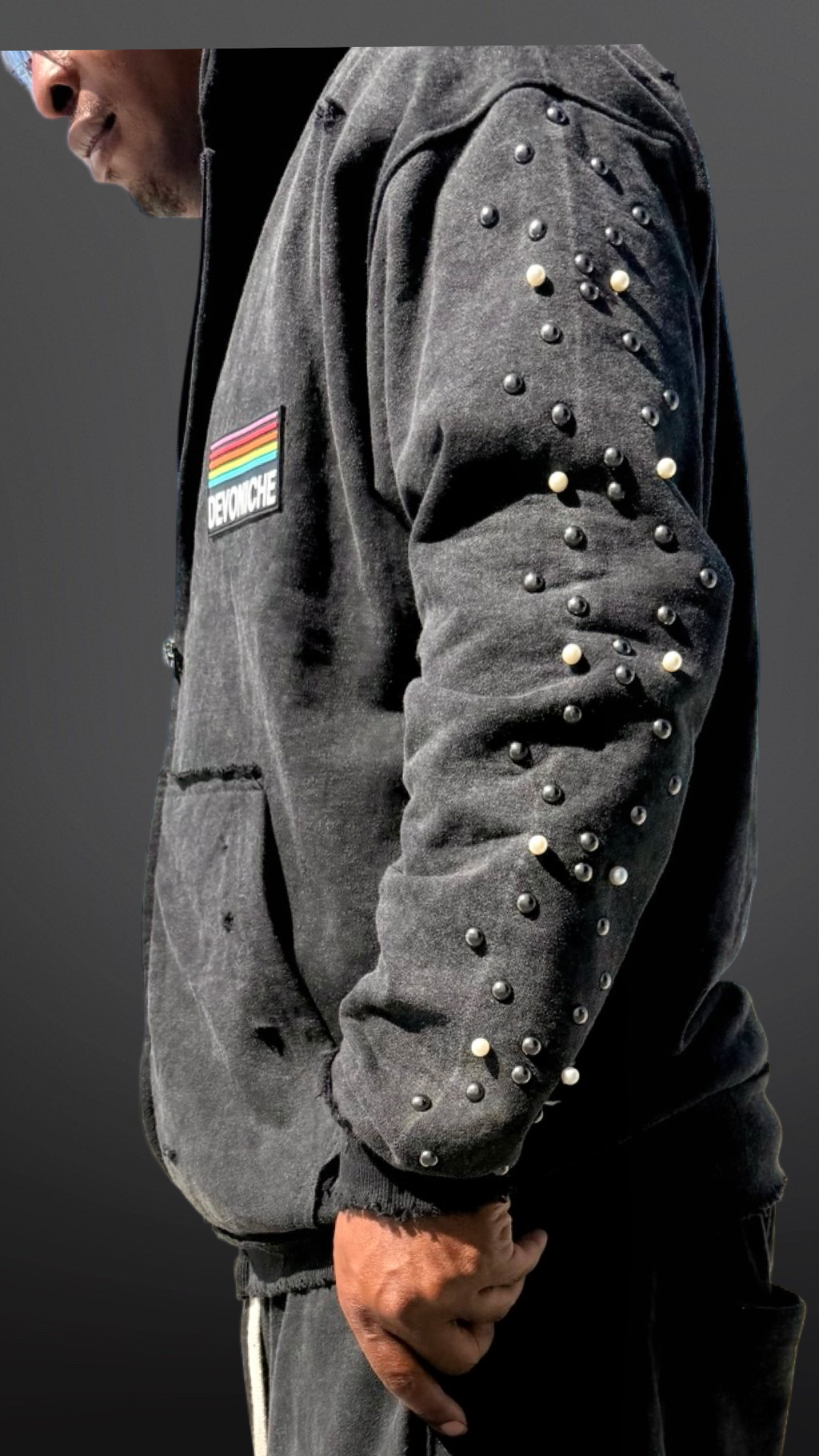 Devoniche “Raw Pearls” Hoodie (Black)