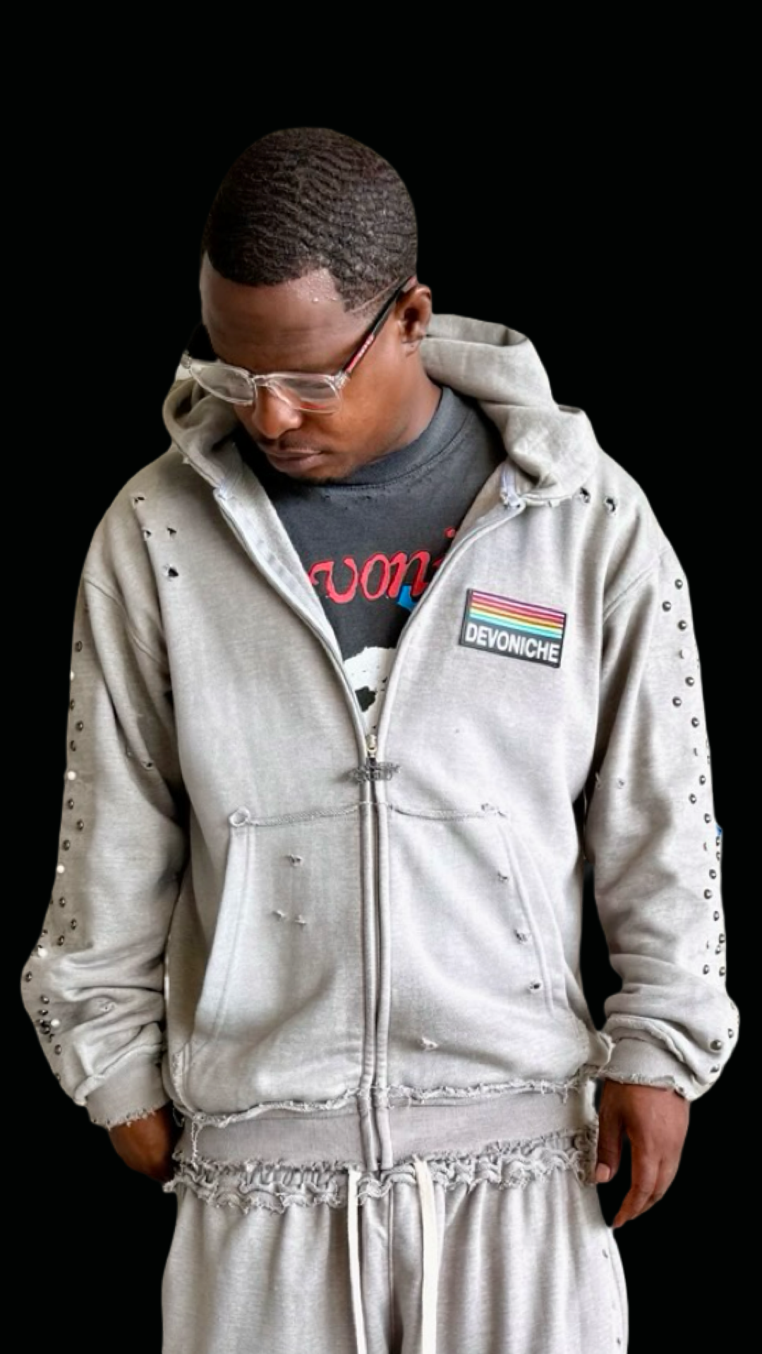Devoniche “Raw Pearls” Hoodie (Gray)