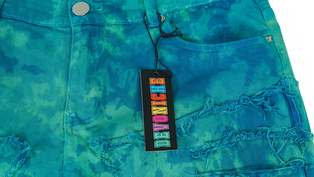 Devoniche’s “Azure” Vintage Wash Stacked Flare Jeans