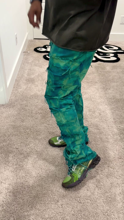 Devoniche’s “Azure” Vintage Wash Stacked Flare Jeans